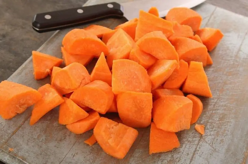 rough cut chopped carrots